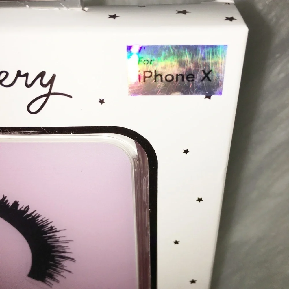 Casery new in box iPhone X pink eyelash phone case